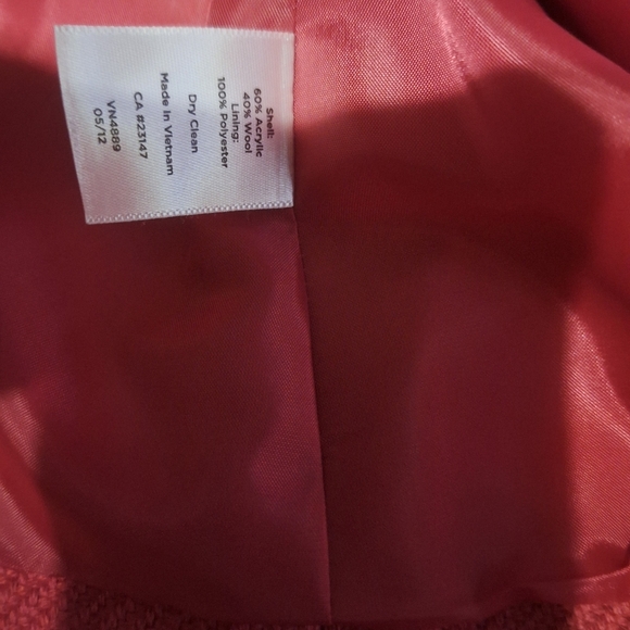 TALBOTS/ COLLARED MOTO ZIP JACKET /12P/ hot pink - Picture 5 of 12